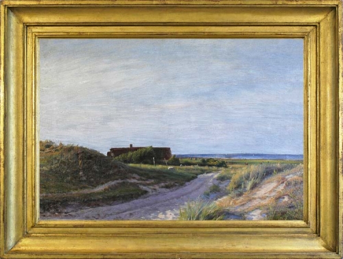 A farmstead in a coastal landscape