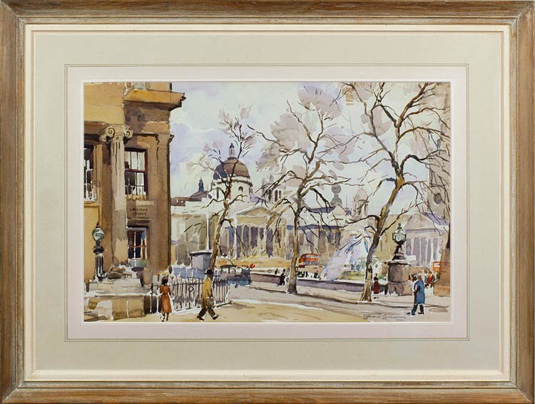 Trafalgar Square looking towards the National Gallery from Canada House, Edward Wesson