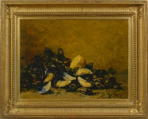 HUBERT BELLIS Still life with mussels