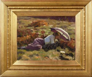 CHARLES H. HARRISON BURLEIGH Averil Burleigh reclining in a meadow