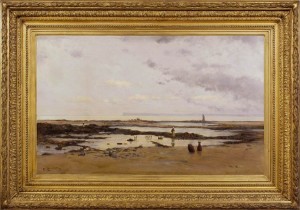 CHARLES HENRI QUINET The beach at Villerville looking towards La Havre