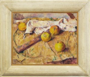 GEORGE WEISSBORT Still life with apples and a knife