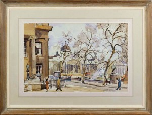 EDWARD WESSON Trafalgar Square looking towards the National Gallery from Canada House